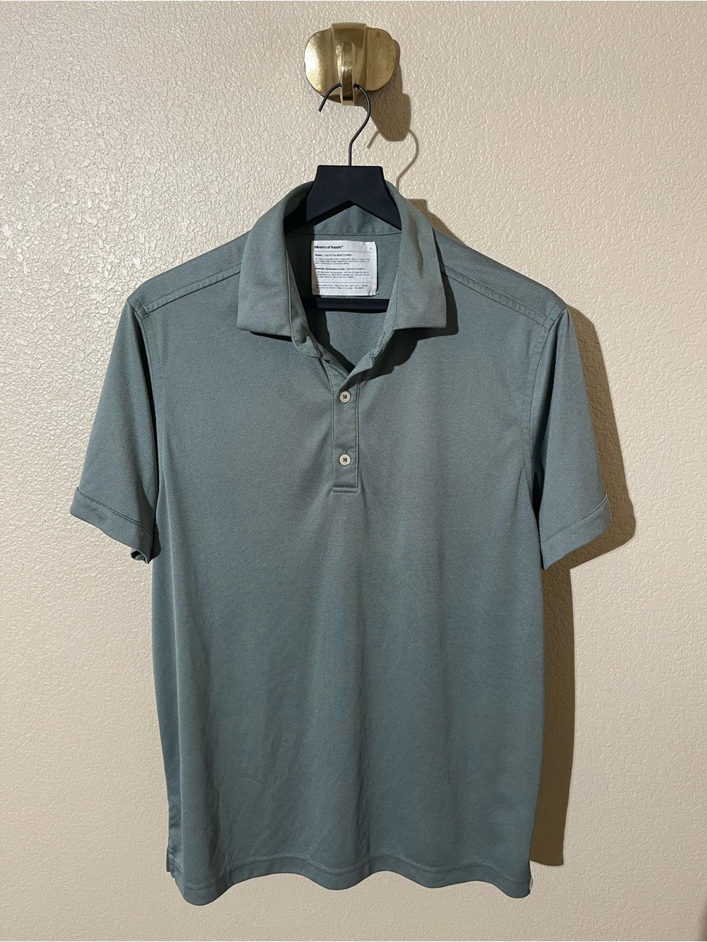 Ministry of Supply Men's Short-Sleeve Polo Shirt in Slate Green